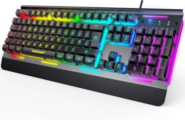 TECKNET RGB Gaming Keyboard UK Layout, USB Wired Computer Ke... - Image 2