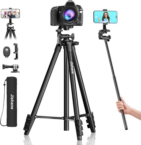Jishane 71" Camera Tripod Phone Tripod with Wireless Remote ... - Image 2