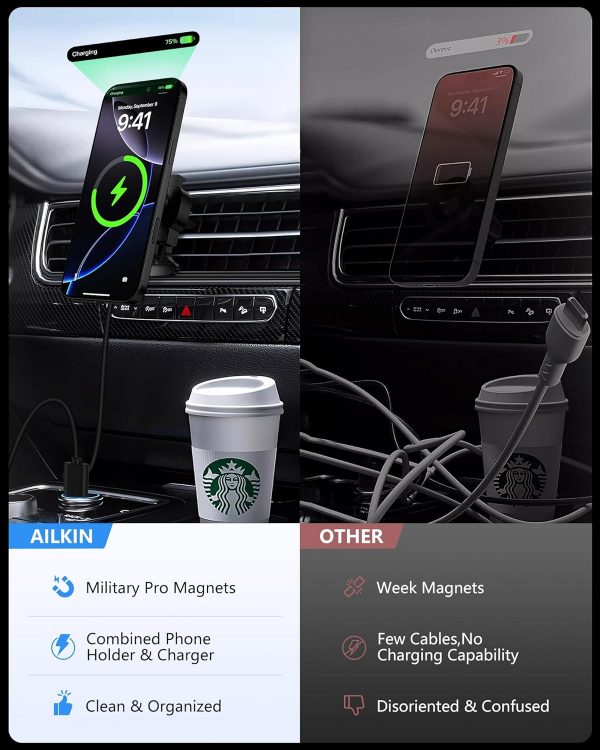 Samsung Galaxy S25 Edge Wireless Car Charger, 15W Magnetic C... - Image 3