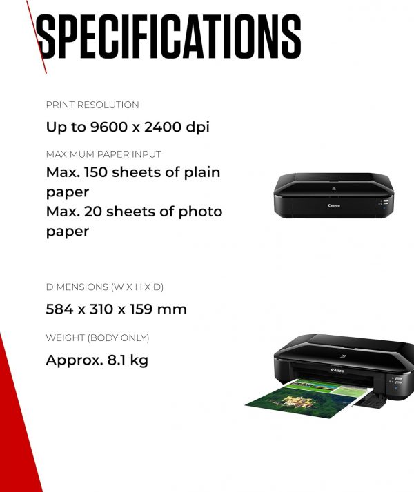 Canon PIXMA iX6850 Wireless Printer (Black) - Compact, High-... - Image 7