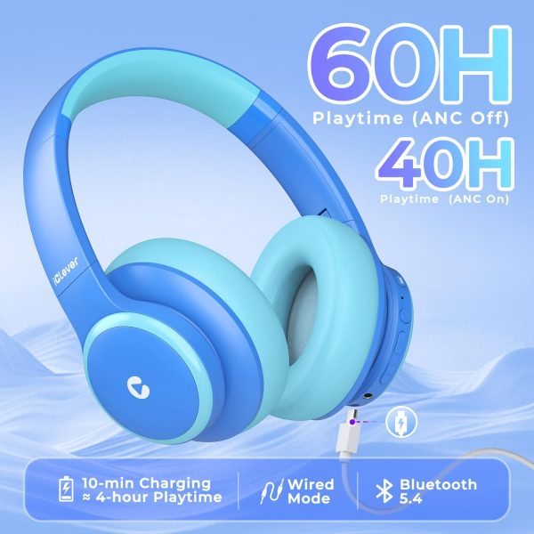 iClever BTH26 Active Noise Cancelling Headphones for Kids, 6... - Image 4