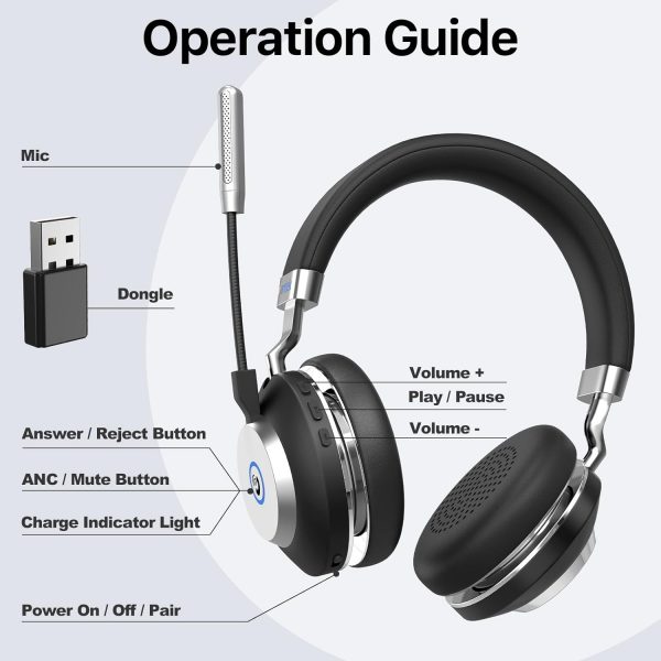 Wireless Bluetooth Headset with Microphone | Noise Cancellin... - Image 7