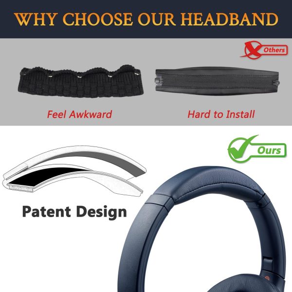 SOULWIT Protein Leather Headband Cover for Sony WH-XB900N Wi... - Image 5