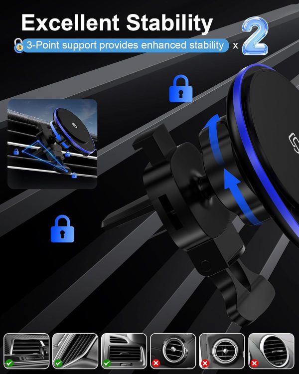 Samsung Galaxy S25 Edge Wireless Car Charger, 15W Magnetic C... - Image 4
