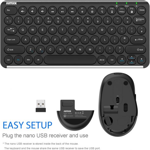 Arteck 2.4G Wireless Keyboard and Mouse Combo Ultra Compact ... - Image 5