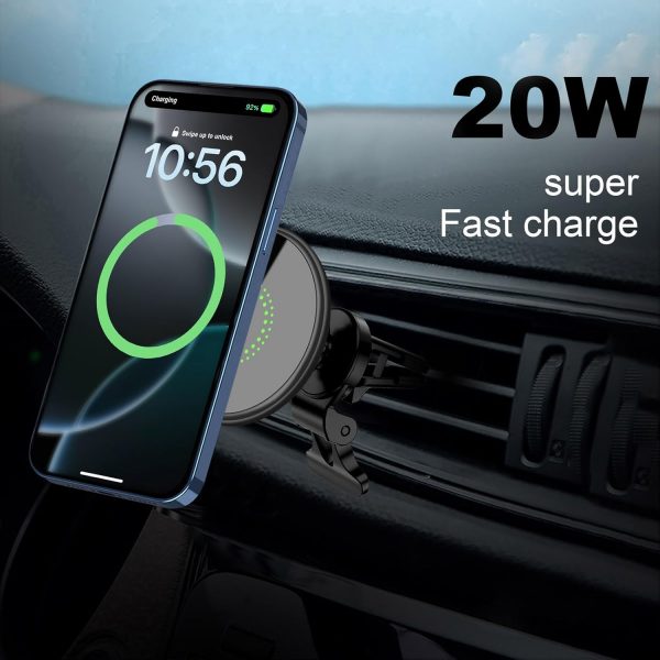 20W Wireless Car Charger, Compatible With Magsafe Car Mount,... - Image 3