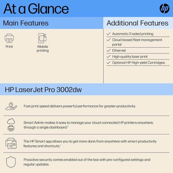 HP LaserJet 3002dw Wireless Black & White Printer | 1 Year L... - Image 6