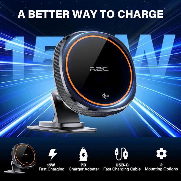 A2C Wireless Car Charger for Magsafe with USB-C PD Adpter, 1... - Image 8