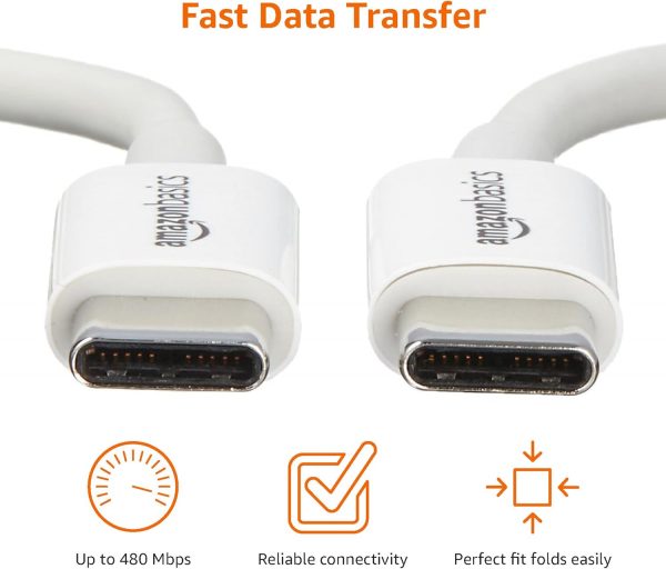 Amazon Basics USB-C to USB-C Fast Charger Cable, 480Mbps Spe... - Image 5