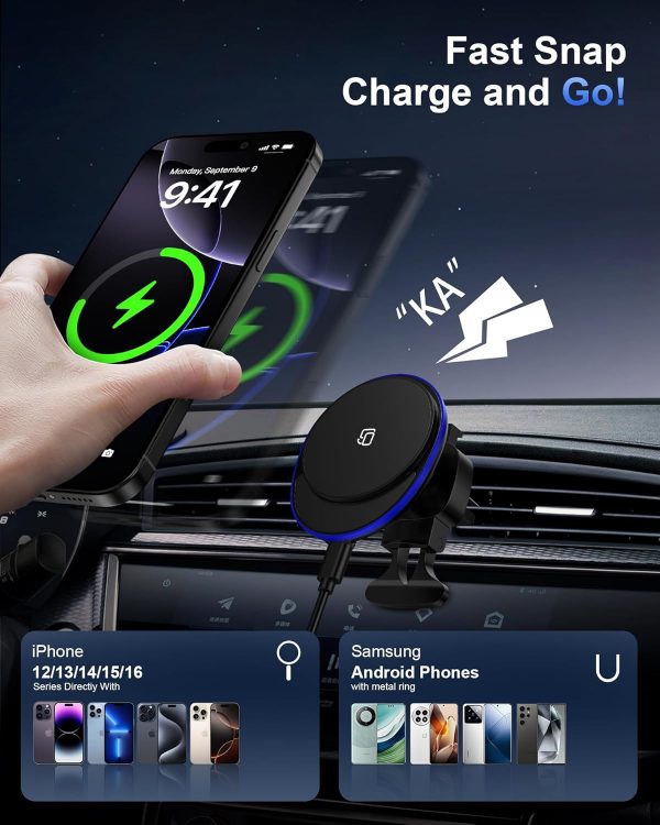 Samsung Galaxy S25 Edge Wireless Car Charger, 15W Magnetic C... - Image 8