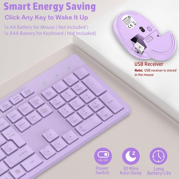LeadsaiL Wireless Keyboard and Mouse Set, 2.4GHz USB Compute... - Image 6