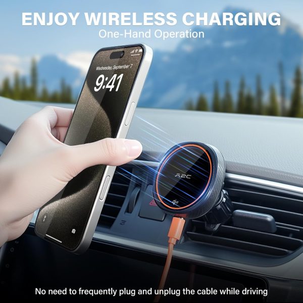 A2C Wireless Car Charger for Magsafe with USB-C PD Adpter, 1... - Image 5