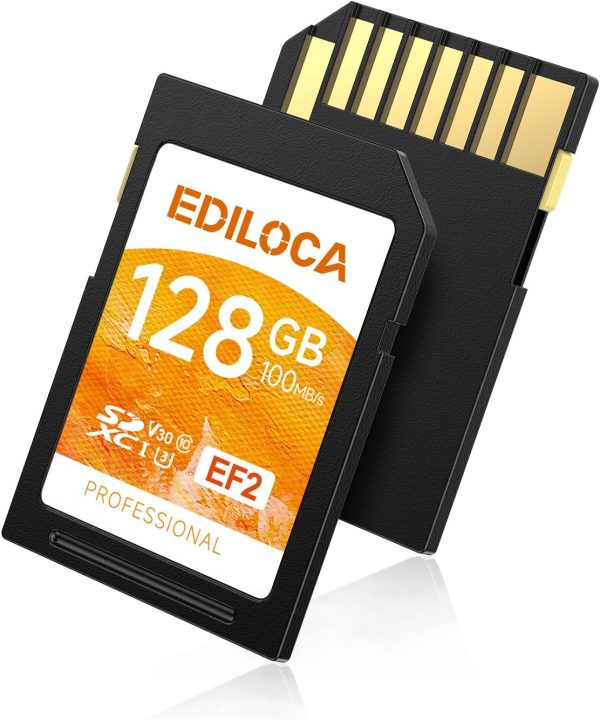 Ediloca SD Card 128GB, Memory Card, Up to 100MB/s, UHS-I, C1... - Image 2