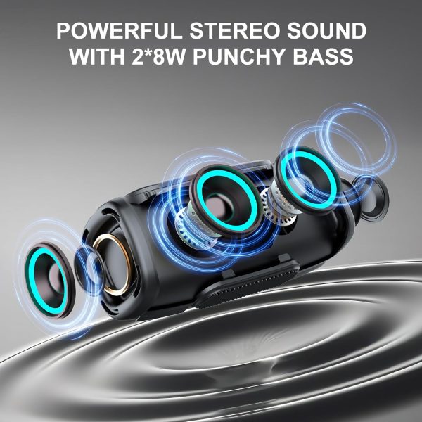 Portable Bluetooth Speaker with 24W Stereo Sound, BassUp, BT... - Image 3