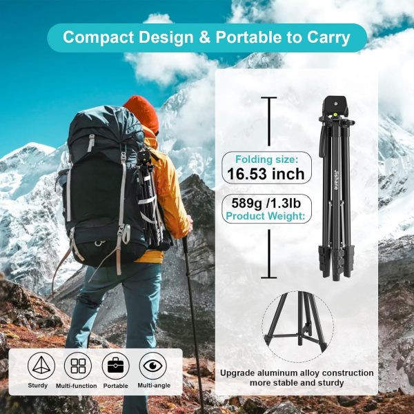 Jishane 71" Camera Tripod Phone Tripod with Wireless Remote ... - Image 6