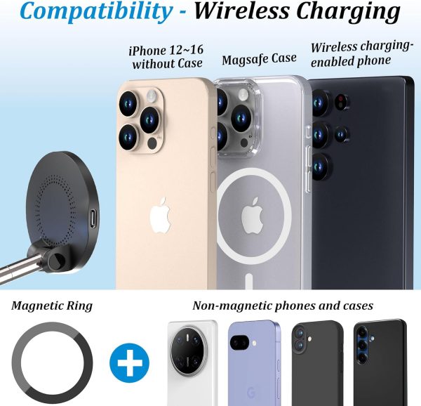 PlusAcc Vacuum Magnetic Car Phone Holder with Wireless Charg... - Image 7