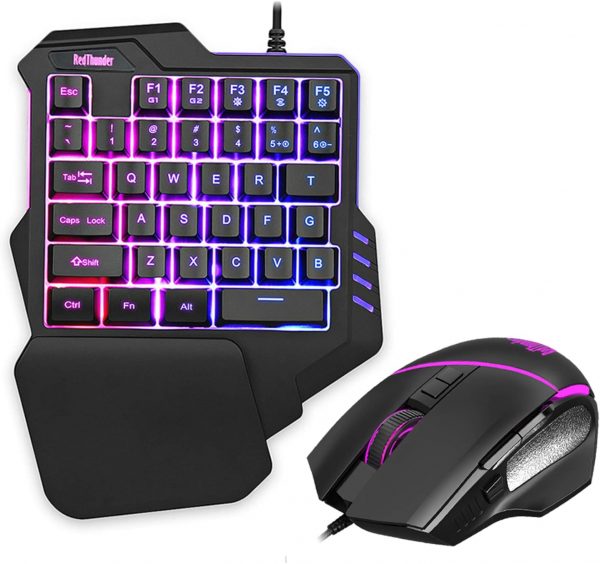 RedThunder One-Handed RGB Gaming Keyboard and Mouse Combo, 3... - Image 2