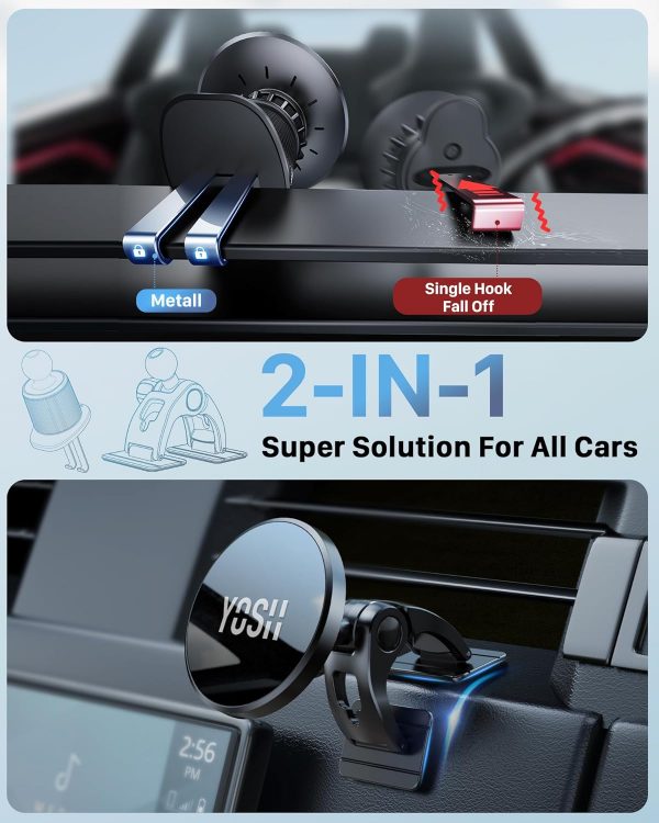 YOSH for Magsafe Car Mount Charger, 15W Fast Charging Magnet... - Image 3