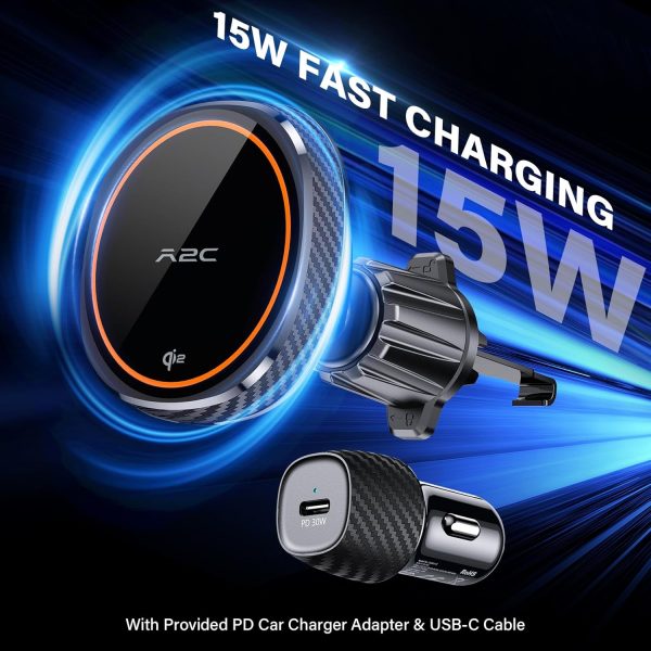 A2C Wireless Car Charger for Magsafe with USB-C PD Adpter, 1... - Image 3