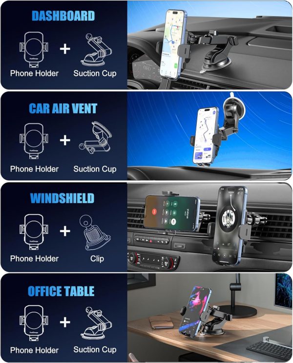 Wireless Car Charger, Fast Charging 15W Auto Clamping Car Ch... - Image 4