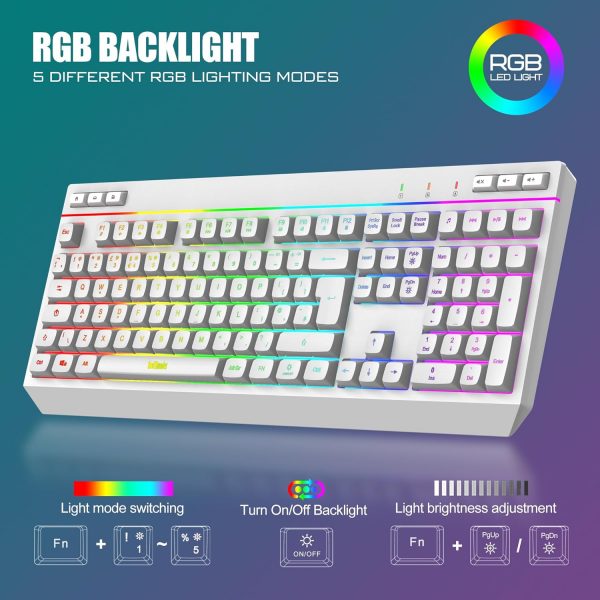 RedThunder K20 Wireless Keyboard and Mouse Combo, UK Layout ... - Image 5