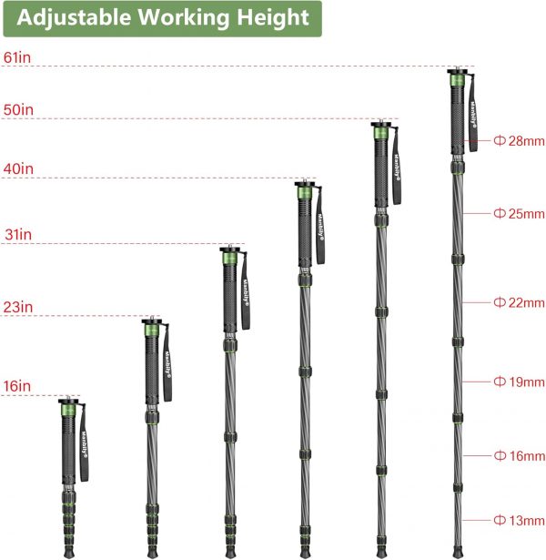 Camera Stand Monopod Manbily Walking Stick Monopods for Came... - Image 7