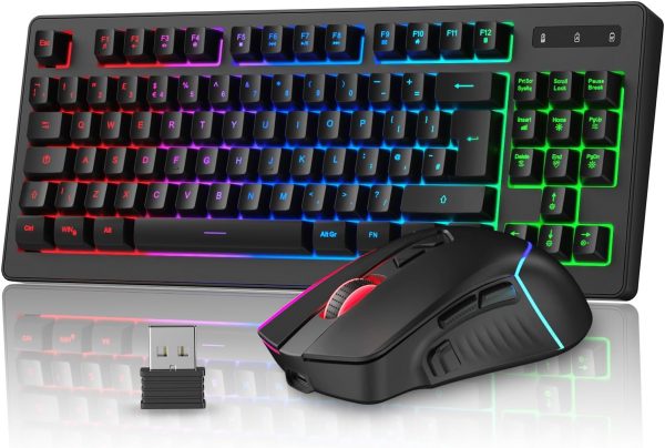 Rewurnth Wireless Gaming Keyboard and Mouse, UK Layout 75% T... - Image 2