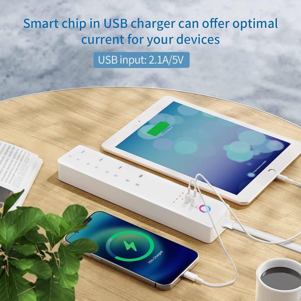 Smart Power Strip, Smart Extension Lead Alexa Compatible, 4 ... - Image 3
