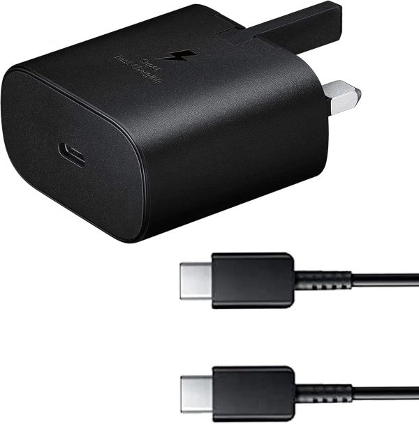 25W Samsung Fast Charger Plug With 1.2M USB C Cable Compatib... - Image 2