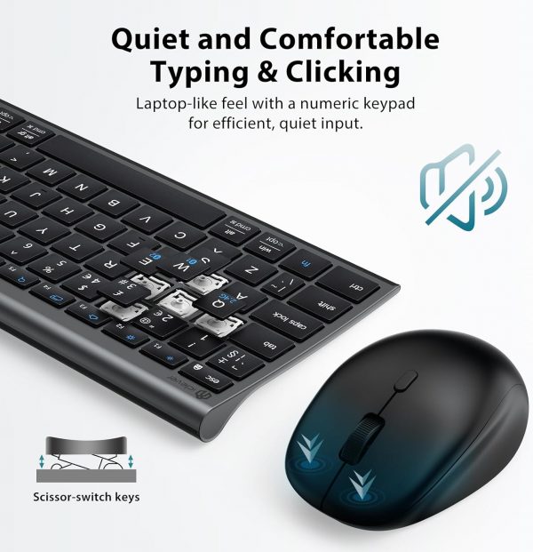 iClever Wireless Bluetooth Keyboard and Mouse Set, Rechargea... - Image 5