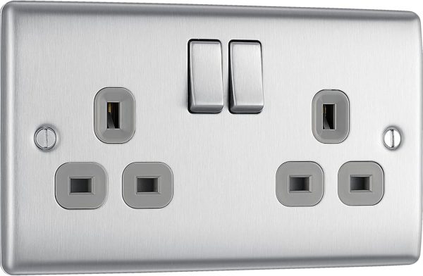 BG Electrical Double Switched Power Plug Wall Socket, Nexus ... - Image 2