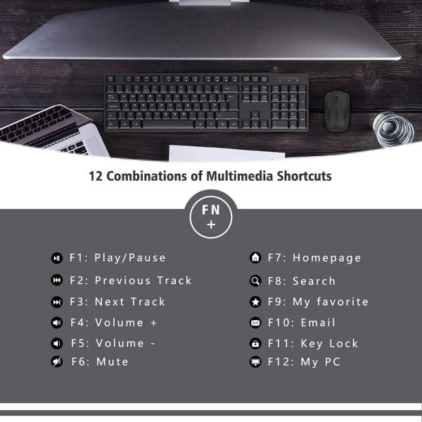 Wireless Keyboard and Mouse Set, 2.4G Wireless Keyboard Mous... - Image 7