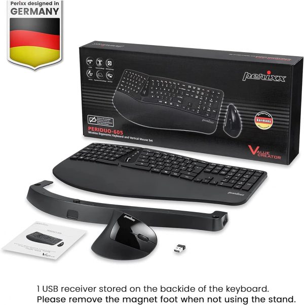 Perixx Periduo-605, Wireless Ergonomic Split Keyboard and Ve... - Image 8