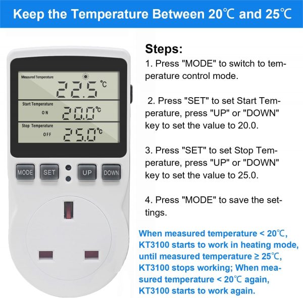 KETOTEK Digital Thermostat Plug Socket Temperature Controlle... - Image 6