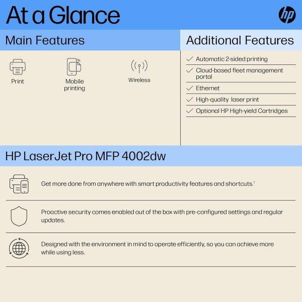 HP Laserjet Pro 4002dw Laser Printer | Black and White | Pri... - Image 5