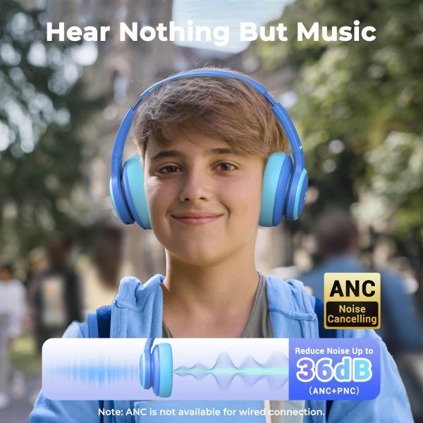 iClever BTH26 Active Noise Cancelling Headphones for Kids, 6... - Image 3
