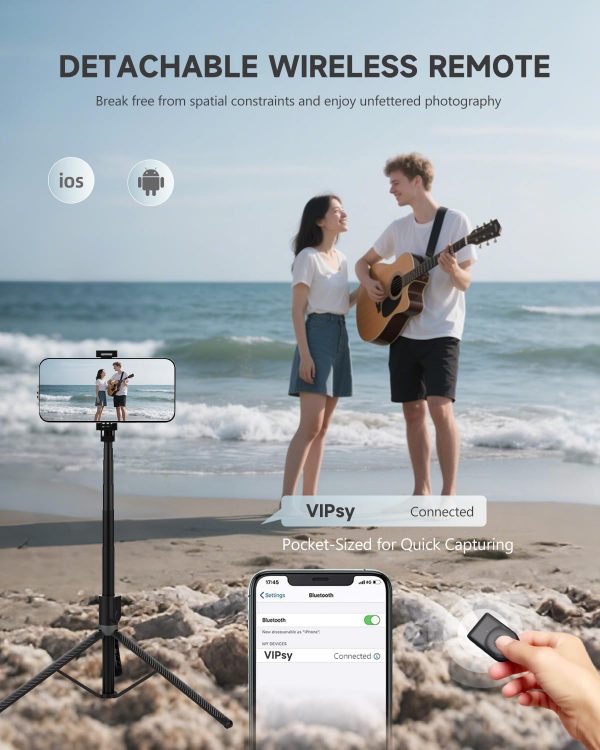 RISEOFLE Phone Tripod & Selfie Stick, 180cm Aluminum All in ... - Image 5