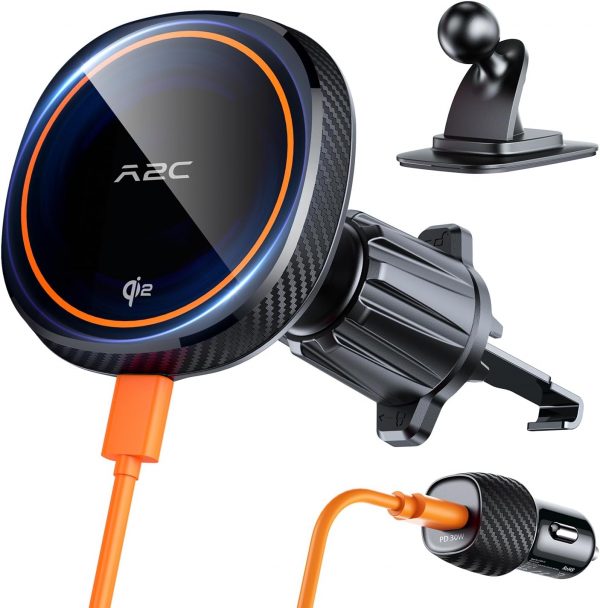 A2C Wireless Car Charger for Magsafe with USB-C PD Adpter, 1... - Image 2