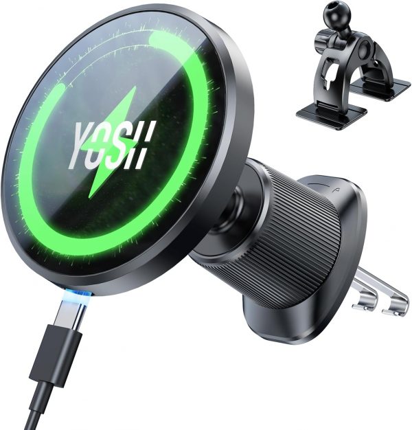 YOSH for Magsafe Car Mount Charger, 15W Magnetic Phone Holde... - Image 2