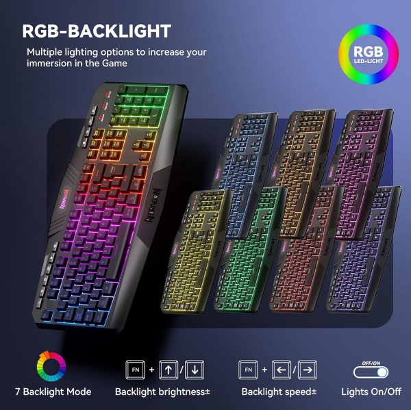 Redragon S101 Wired Gaming Keyboard and Mouse Set, UK Layout... - Image 4