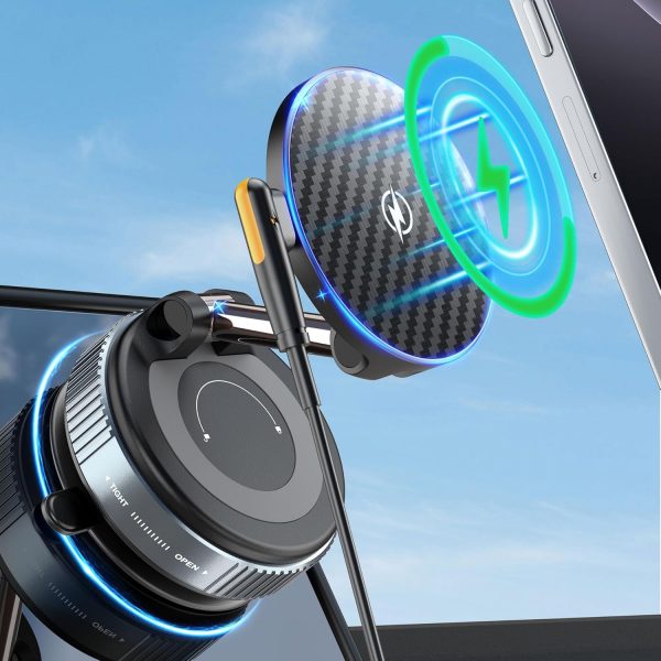 PlusAcc Vacuum Magnetic Car Phone Holder with Wireless Charg... - Image 2