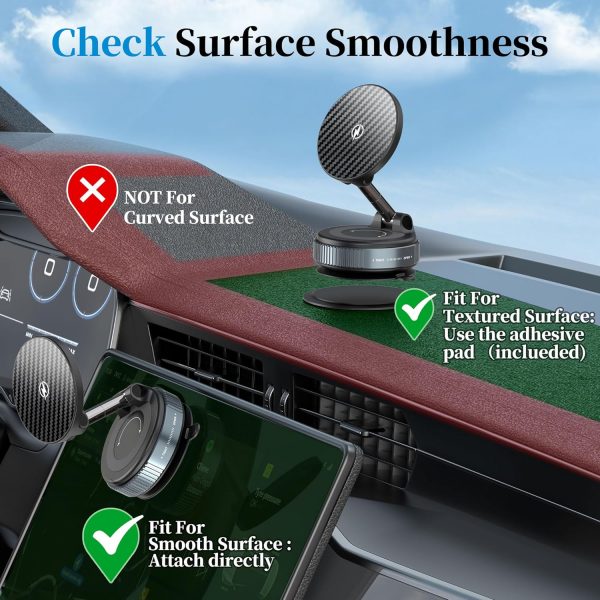 PlusAcc Vacuum Magnetic Car Phone Holder with Wireless Charg... - Image 3