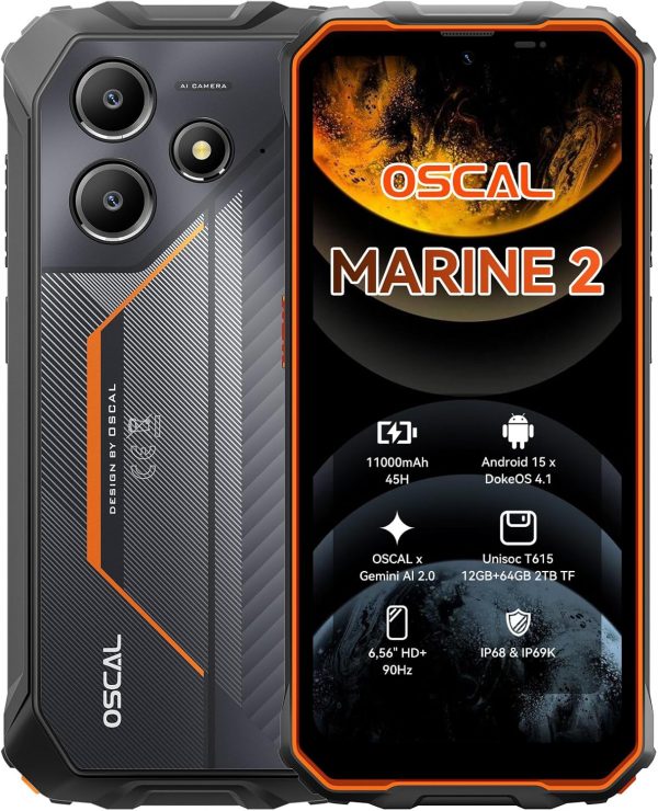 OSCAL Marine 2 Rugged Smartphone (2025),11000mAh(18W) Rugged... - Image 2
