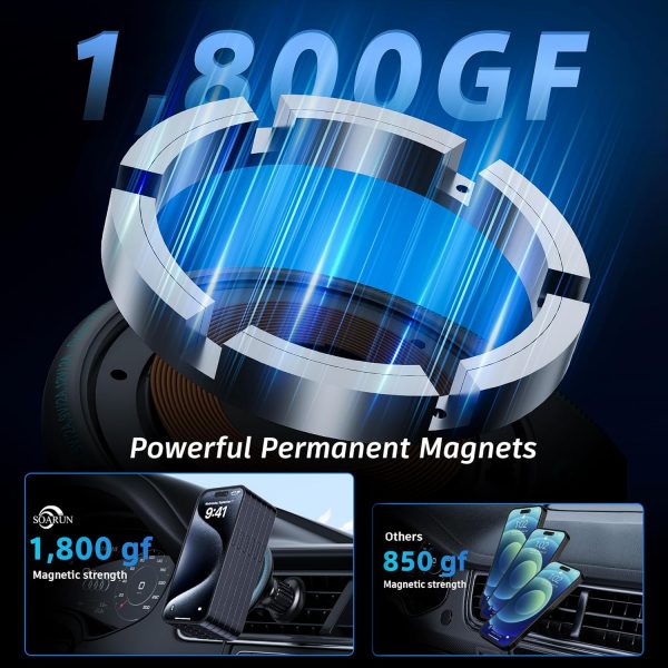 SOARUN Mag-Safe Car Mount Charger, 1.8kg Super Strong Magnet... - Image 3