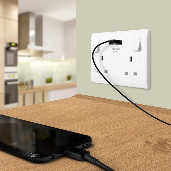BG Electrical Double Switched Power Wall Plug Socket with Tw... - Image 8