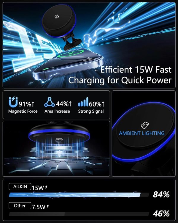 Samsung Galaxy S25 Edge Wireless Car Charger, 15W Magnetic C... - Image 5