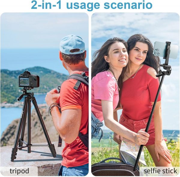 Jishane 71" Camera Tripod Phone Tripod with Wireless Remote ... - Image 4