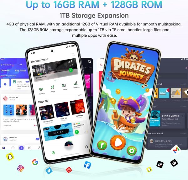 OUKITEL C65 SIM-Free & Unlocked Mobile Phones, Android 15 Sm... - Image 3