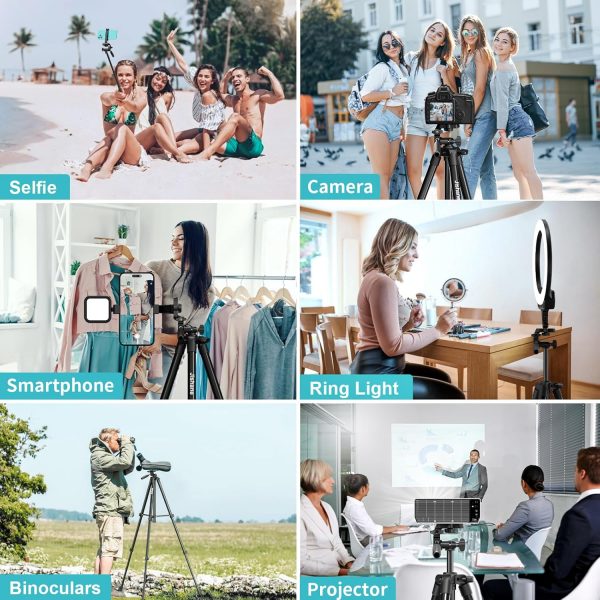 Jishane 71" Camera Tripod Phone Tripod with Wireless Remote ... - Image 7