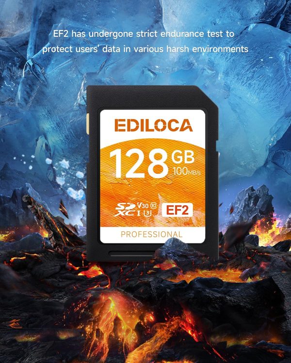Ediloca SD Card 128GB, Memory Card, Up to 100MB/s, UHS-I, C1... - Image 5